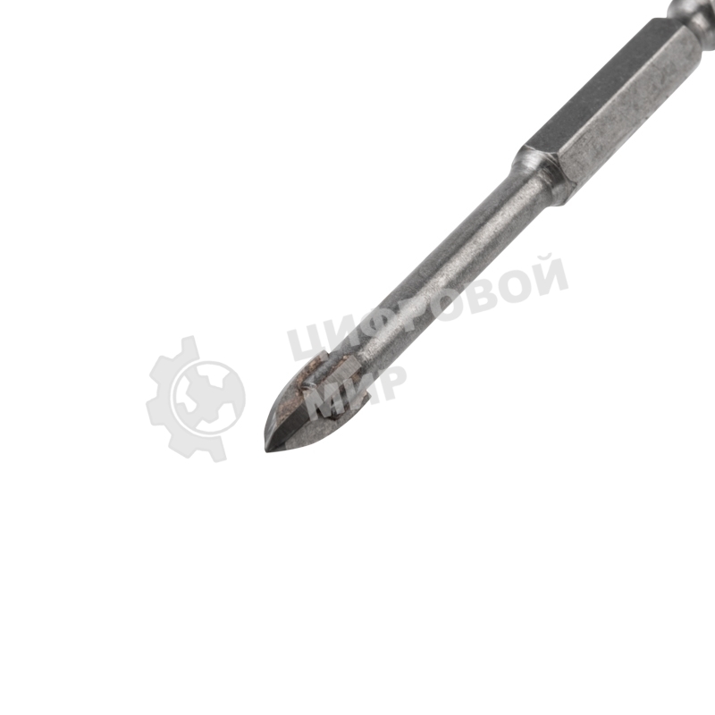 Сверло по стеклу и керамике Kranz 6 мм 4 грани шестигранный хвостовик