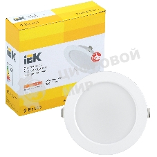 Светильник светодиодный Iek LDVO0-1612-09-3000-K01 ДВО 1612 белый круг 9Вт 3000К IP20 пластик. корпус, диам 118 мм