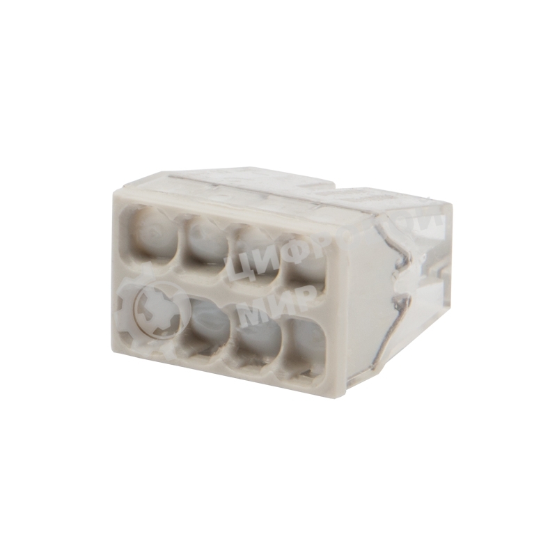 Экспресс-клемма с пастой Rexant СМК 2273-248, 8-проводная 0.5-2.5 мм², прозрачная, блистер (6 шт./уп.)