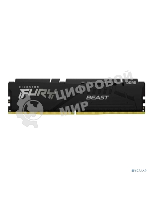 Оперативная память Kingston Fury Beast, DDR5, 16Gb (1x16Gb), 6000MHz, CL36, DIMM, с радиатором, черный