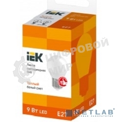 Лампа cветодиодная IEK LLE-G45-9-230-30-E27 ECO G45 шар 9Вт 230В 3000К E27