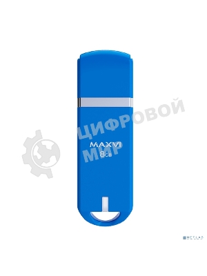 Флешка USB Maxvi P3 8Gb USB 2.0 sky blue, монолит с колпачком, ABS пластик
