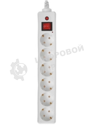 Сетевой фильтр Buro 600SH-5-W 5 м, 6 розеток, белый, коробка