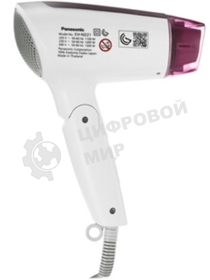 Фен Panasonic EH-ND21-P615 белый/розовый, 1200 Вт, компактный