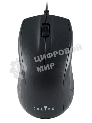 Мышь проводная Oklick 185M черный, 1200 dpi, USB, кнопки - 3