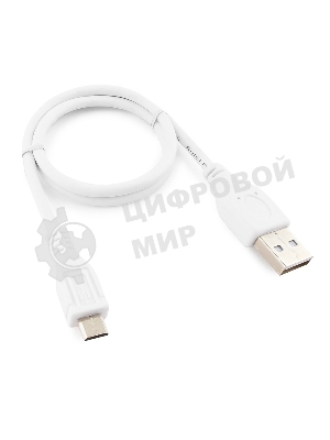 Кабель Gembird/Cablexpert AM/microBM 5P, 0.5м, экран, белый, пакет