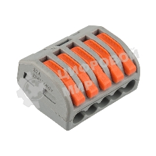 Универсальная клемма Rexant 5-проводная, серая (0,08-2,5/4 мм²) (40 шт./уп.)