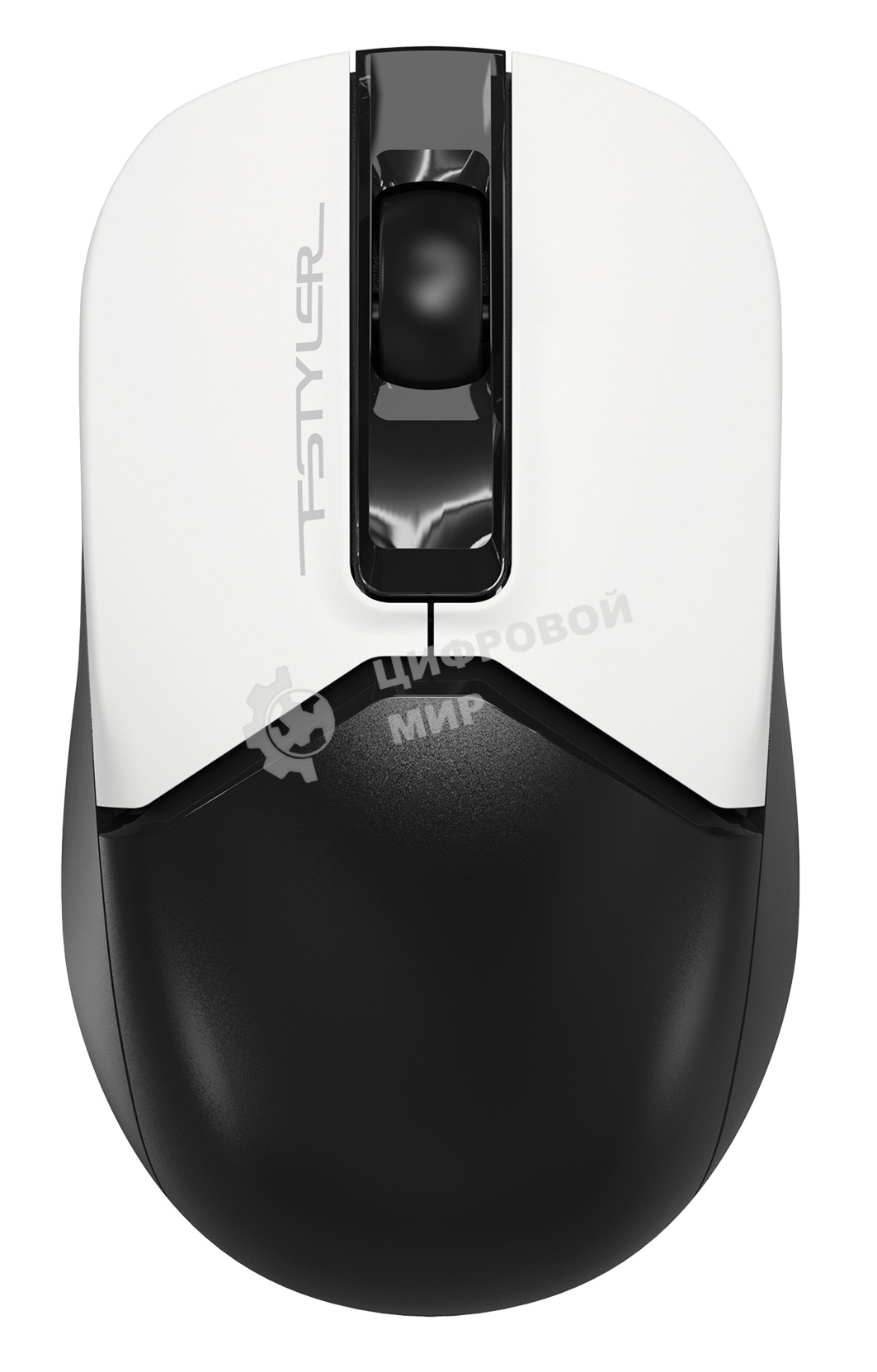 Мышь беспроводная A4Tech Fstyler FG12 белый/черный, 1200 dpi, USB Type-A, радиоканал, кнопки - 3
