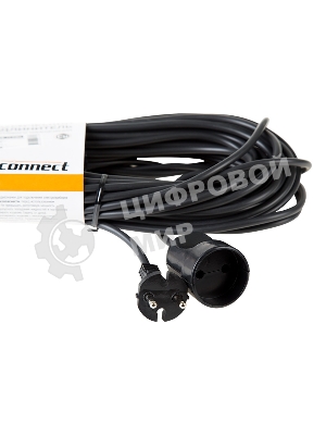Удлинитель-шнур PROconnect ПВС 2х0.75, 10 м, б/з, 6 А, 1300 Вт, IP20, черный