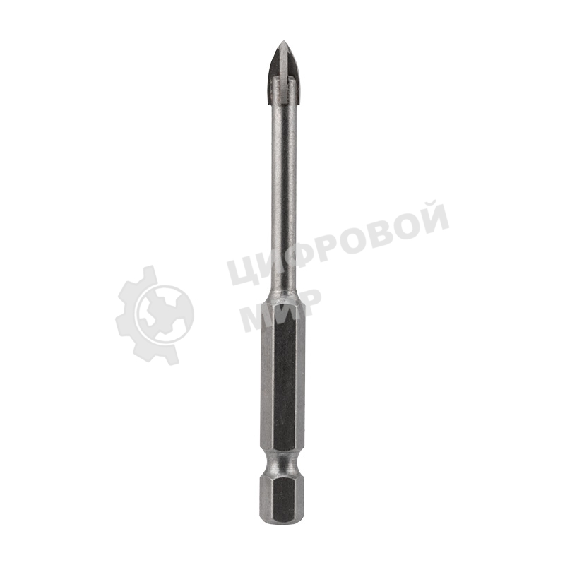 Сверло по стеклу и керамике Kranz 5 мм 4 грани шестигранный хвостовик