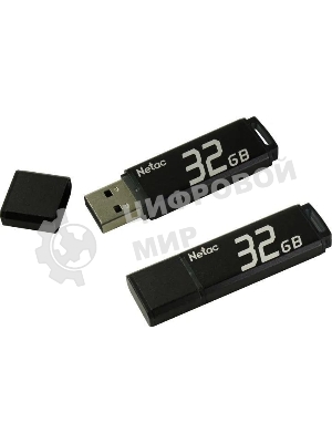 Флешка USB Netac U351 (NT03U351N-032G-20BK), 32Gb, USB 2.0, R/W 25/10, черный
