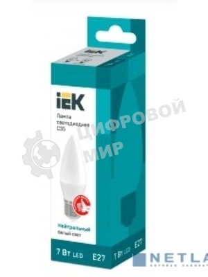 Лампа светодиодная IEK LLE-C35-7-230-40-E27 ECO C35 свеча 7Вт 230В 4000К E27