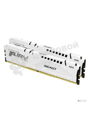 Оперативная память Kingston Fury Beast, DDR5, 64Gb (2x32 GB), 5600 MHz, CL36, DIMM, радиатор, белый
