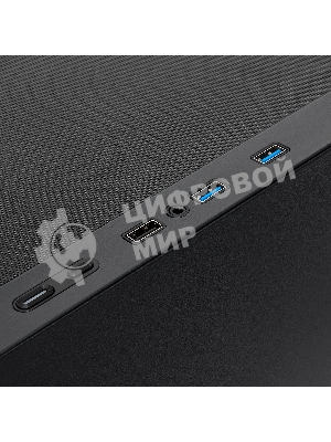 Компьютерный корпус без блока питания HSPD M320, Mesh Mini-tower, черный, slide TG, 0.45 SPCC, 2x140мм ARGb+1x120мм ARGb mATX, mITX 160/340/184мм 2x2.5
