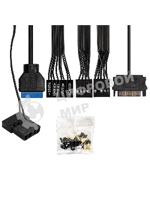 Компьютерный корпус Miditower ExeGate EVO-9211-450NPX (ATX, БП 450NPX с вент. 12см, с окном, 2хUSB+1хUSB3.0, HD аудио, черный, 1 вент. с RGb подсветкой)