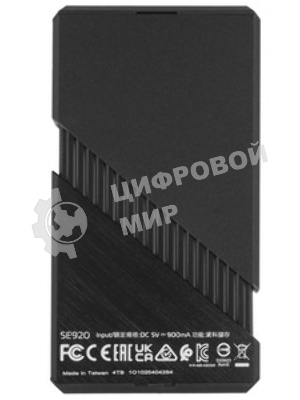 Внешний SSD ADATA SE920, 2Tb, USB 4 Type-C, R/W 3800/3700, черный