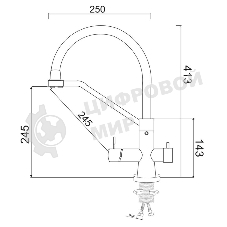 SUS127GY-016F-015 Смеситель для кухни с переключением фильтра, ø35