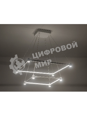 Подвесной светодиодный светильник Ambrella light FL5595/2+8 WH белый 60W 3000K/4200K/6400K 600*600*1300 (без ПДУ)