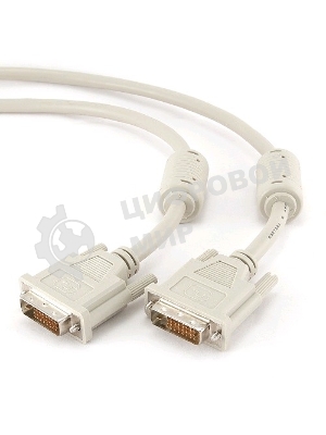 Кабель DVI-D dual link Gembird, 3.0м, 25M/25M, экран, феррит.кольца, пакет