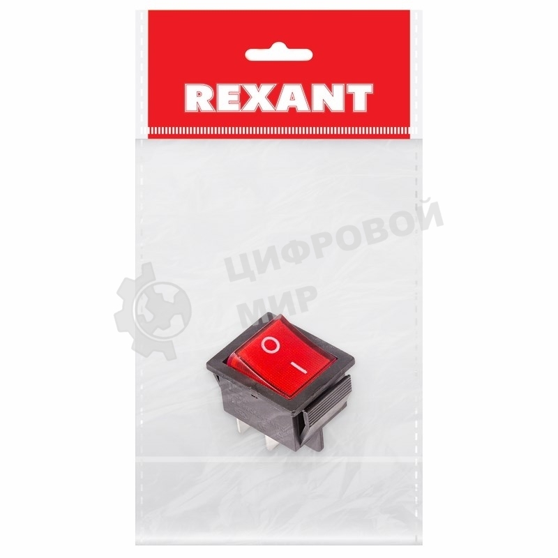Выключатель клавишный Rexant 250V 16А (4с) ON-OFF красный с подсветкой (RWB-502, SC-767, IRS-201-1) Индивидуальная упаковка 1 шт