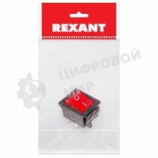 Выключатель клавишный Rexant 250V 16А (4с) ON-OFF красный с подсветкой (RWB-502, SC-767, IRS-201-1) Индивидуальная упаковка 1 шт