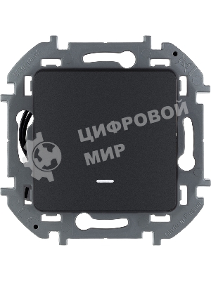 Переключатель 1-клавишный с подсветкой/индикацией 10AX 250 В антрацит