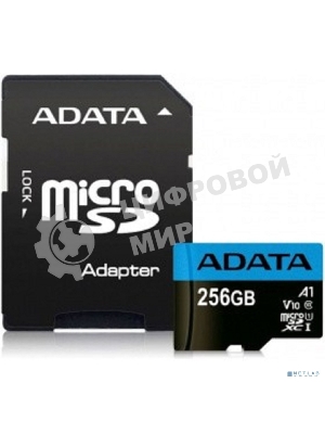 Флеш карта microSD 256Gb ADATA microSDHC Class 10 UHS-I A1 100/25 MB/s (SD адаптер)
