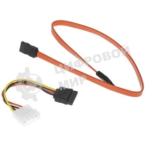Комплект кабелей SATA Cablexpert CC-SATA-N, интерфейсный (48 см) 7pin/7pin и питания (15 см) 4pin/15pin, медь, пакет
