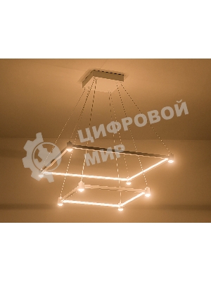 Подвесной светодиодный светильник Ambrella light FL5595/2+8 WH белый 60W 3000K/4200K/6400K 600*600*1300 (без ПДУ)