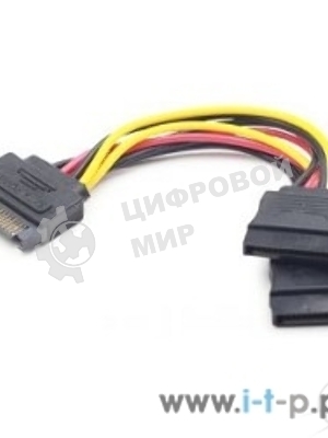 Кабель Gembird/Cablexpert Кабель питания SATA, 15 см, 15pin (M)/2x15pin(F), на 2 SATA устр (CC-SATAM2F-01)