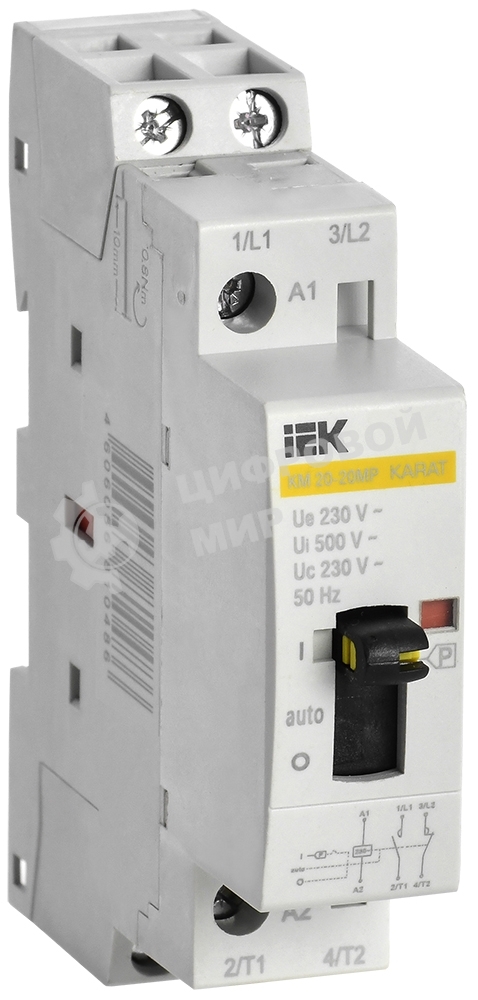 Контактор модульный с ручным упр. КМ20-20МР AC IEK KARAT