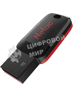 Флешка USB Netac U197 (NT03U197N-016G-20BK), 16Gb, USB 2.0, R/W 25/10, черный/красный