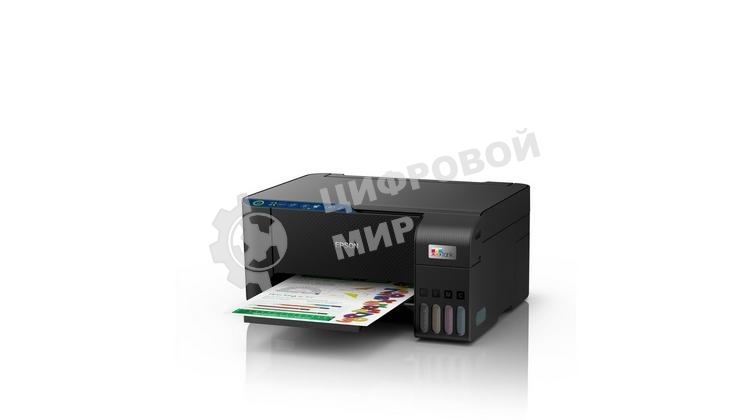 МФУ струйное Epson EcoTank L3251 (C11CJ67419/C11CJ67302/C11CJ67518), A4, цветное, печ. до 33 стр/мин. (ч/б) до 15 стр/мин. (цвет), скан. до 5 стр/мин., 5760 x 1440 dpi (печать) 1200x2400dpi (скан.), USB, Wi-Fi