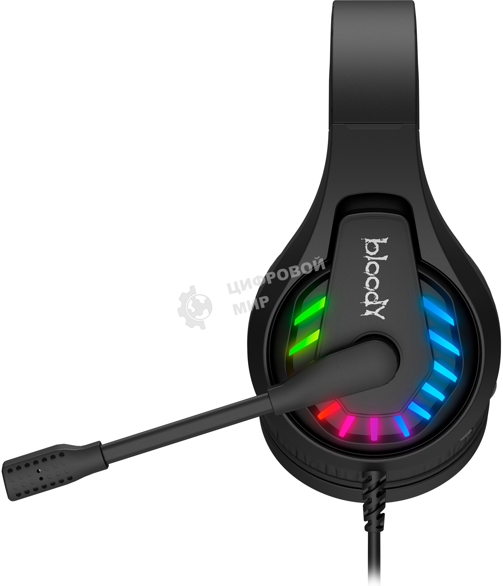 Гарнитура проводная с микрофоном A4Tech Bloody G230 черный 2м накладные USB оголовье (G230)