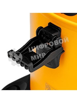 Строительный пылесос Denzel RVC20 желтый, 1400 Вт, уборка сухая/сбор воды/выдув, пылесборник мешок/контейнер, 20 л