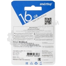 Флешка USB SmartBuy CLUE Blue (SB16GbCLU-BU), 16Gb, USB 2.0, R/W 15/8, синий