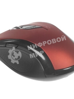 Мышь беспроводная Qumo Office Line M62 красный, 1600 dpi, радиоканал, USB, кнопки - 6