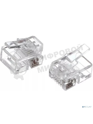 Коннектор ExeGate PL12-6P6C-100 RJ-12 телефонный разъем (6P6C), золотое напыление (100 шт)