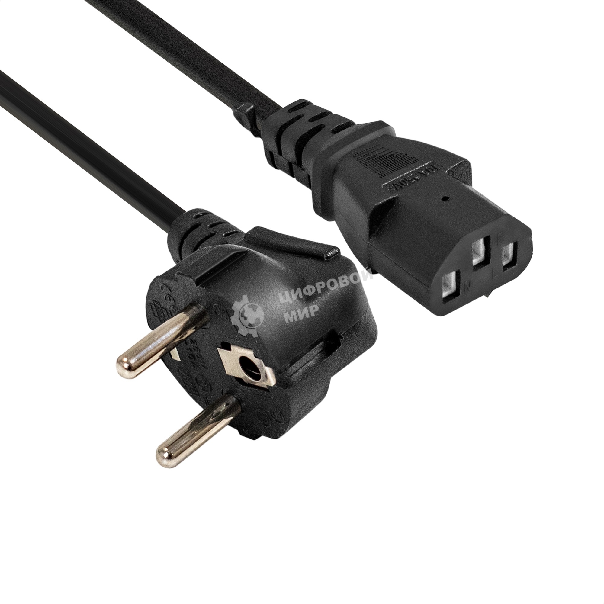 Кабель питания ExeGate Special PC-1S (Евровилка угловая Schuko->C13, 3*0.5мм2, CCA, черный, 1м)