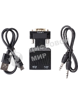 Переходник VCOM CA337A VGA(M)+audio+microUSB --> HDMI(F)1080*60Hz