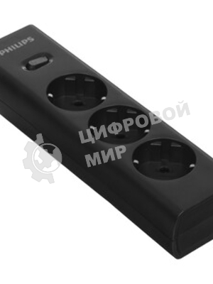 Сетевой фильтр Philips CHP2135BB/51, 3м, 3 розетки, черный
