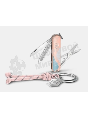 Нож перочинный Victorinox Classic SD Paris Style (0.6223.E221) 58мм 7 функций розовый подар.коробка