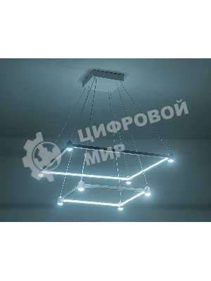 Подвесной светодиодный светильник Ambrella light FL5595/2+8 WH белый 60W 3000K/4200K/6400K 600*600*1300 (без ПДУ)