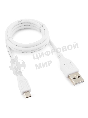 Кабель USB2.0 Pro Cablexpert CCP-mUSB2-AMBM-W-1M, AM/microBM 5P, 1м, экран, белый, пакет