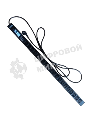 Вертикальный блок розеток, 20xC13, 250V, 16A, шнур 3 метра, вилка Schuko