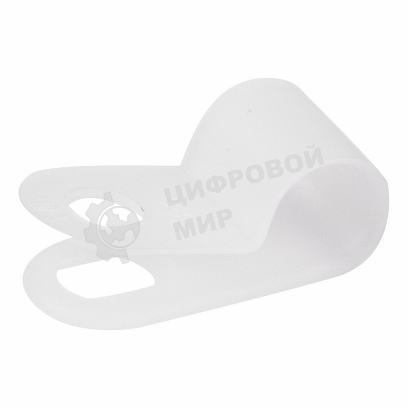 Кабельная скоба под винт Rexant 6 мм, белая, упаковка 50 шт.