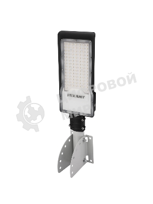 Кронштейн для консольного светильника Rexant КР-3.1 накладного монтажа или под бандажную ленту с переменным углом серый (сталь 2 мм, 230х150х150, Ø 51)