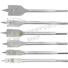 Набор сверл Сибртех перовых по дереву, 10-12-16-18-20-25 мм 6 шт