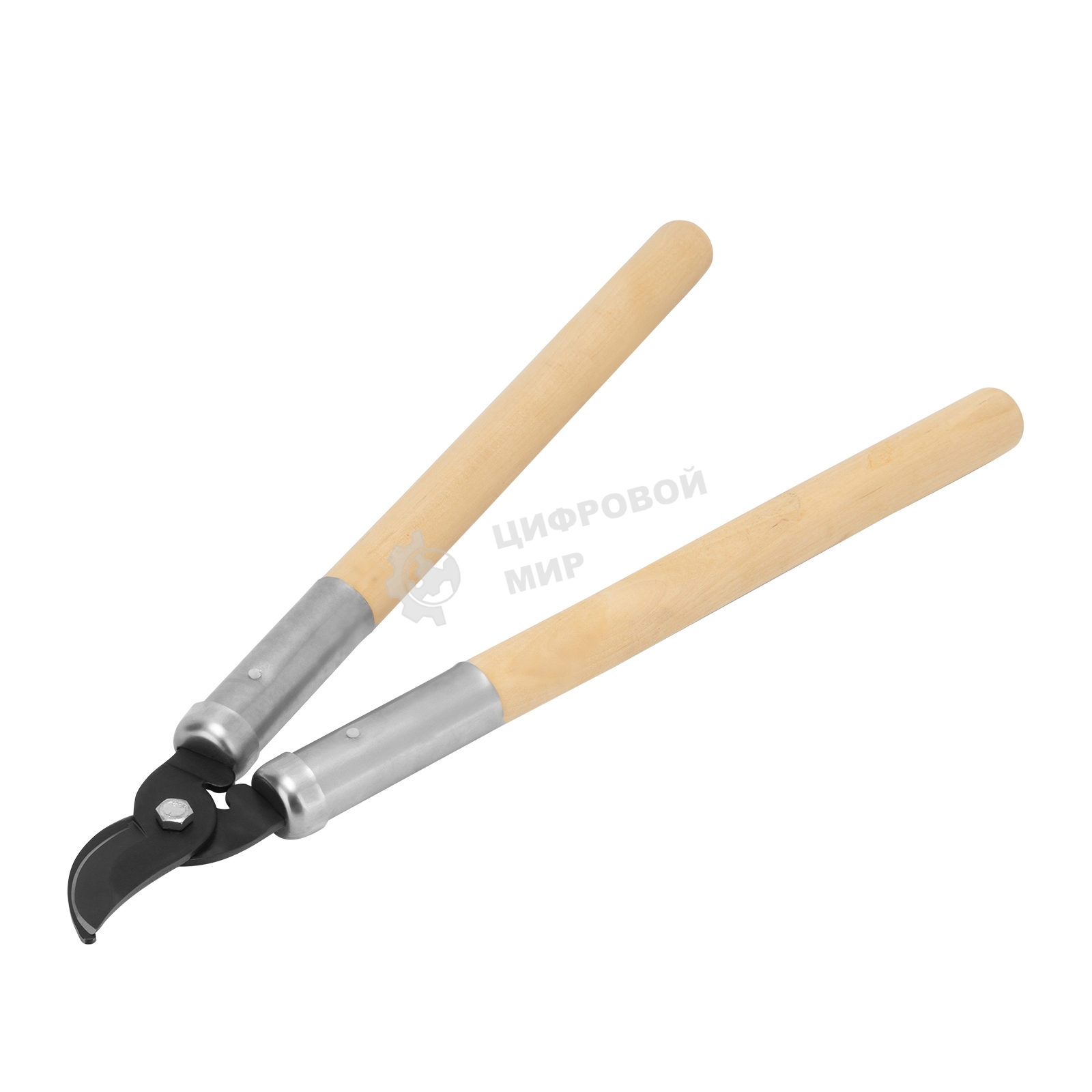 Сучкорез прямого реза, 500 мм, деревянные рукоятки, Горизонт Россия