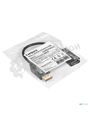 Кабель-переходник DisplayPort-HDMI ExeGate EX-DPM-HDMIF-0.1 (20M/19F, 0,1м)